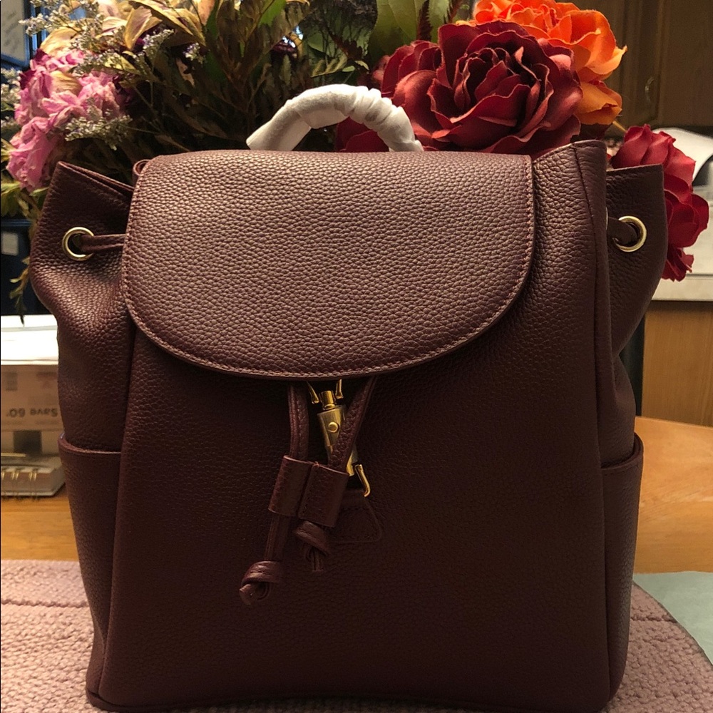 Dress Up Your Purse Togo Leather Backpack Burgandy